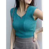 グリーン | バックオープンリブコルセットニット | MURUA