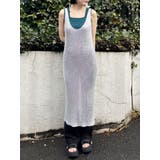 シルバー | メタリックメッシュロングワンピース | MURUA