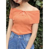 オレンジ | オフショルチャイナボタンニット | MURUA