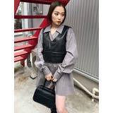 フェイクレザーベスト×シャツワンピースSET | MURUA | 詳細画像2