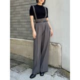 グレー | フェイクレザーベルトサスペンダーパンツ | MURUA