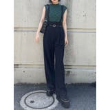 ブラック | フェイクレザーベルトサスペンダーパンツ | MURUA