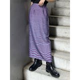 パープル | ウェーブチェックナロースカート | MURUA