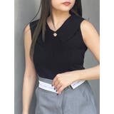 ブラック | 付け衿2WAYリブニット | MURUA