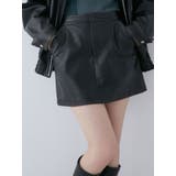 ブラック | ヴィンテージライクフェイクレザーミニスカート | MURUA