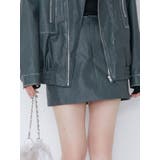 ブルー | ヴィンテージライクフェイクレザーミニスカート | MURUA