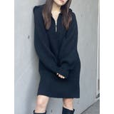 ブラック | フーディーニットミニワンピース | MURUA