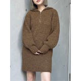 ブラウン | フーディーニットミニワンピース | MURUA