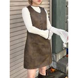 ブラウン | フェイクレザーホックミニワンピース | MURUA