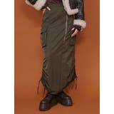 カーキ | シャイニーカーゴマキシスカート | MURUA