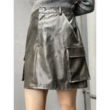 ブラウン | ヴィンテージライクフェイクレザーミニスカート | MURUA