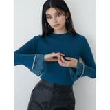 ブルー | ベルスリーブラインニット | MURUA