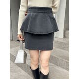 ブラック | ペプラムデニムミニスカート【セットアップ着用可】 | MURUA