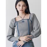 グレー | 【Kappa】トリミングリボンネックニット | MURUA