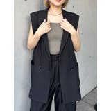 ブラック | バックベルトテーラードジレ【セットアップ着用可】 | MURUA