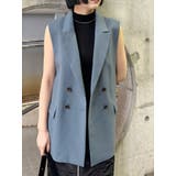 ブルー | バックベルトテーラードジレ【セットアップ着用可】 | MURUA