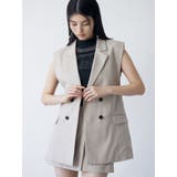 ベージュ | バックベルトテーラードジレ【セットアップ着用可】 | MURUA