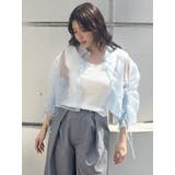 リボンドロストスリーブシャイニーシアーシャツ | MURUA | 詳細画像42 