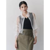 リボンドロストスリーブシャイニーシアーシャツ | MURUA | 詳細画像7 