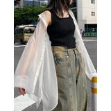 ホワイト | ボリュームスリーブシャイニーシアーシャツ | MURUA