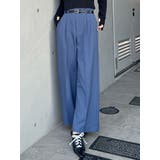ブルー | フェイクレザーベルトハイウエストパンツ | MURUA