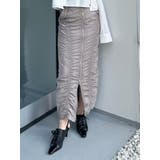 グレー | ファスナースリットギャザースカート | MURUA