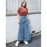 パターンデザインデニムロングスカート | MURUA | 詳細画像17 