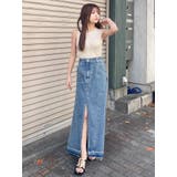 パターンデザインデニムロングスカート | MURUA | 詳細画像8 