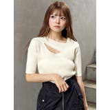 ホワイト | レイヤードオープンハーフニット | MURUA