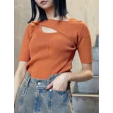 オレンジ | レイヤードオープンハーフニット | MURUA