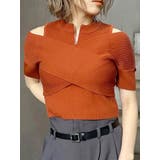 オレンジ | ZIPカシュクールハーフニット | MURUA
