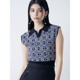 ブラック | ジオメトリックニットタンク | MURUA