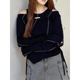 ブラック | フーディレイヤードトップス | MURUA