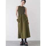 カーキ | ニットドッキングワンピース | MURUA