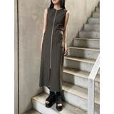 カーキ | サイドベルトジップナローワンピース | MURUA