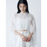 ホワイト | レースクロップド2WAYシアーシャツ | MURUA