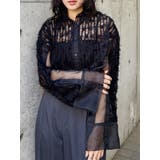 ブラック | レースクロップド2WAYシアーシャツ | MURUA