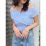 ブルー | シャーリングオフショルブラウス | MURUA