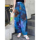 ブルー | シェイドフラワーワイドパンツ | MURUA