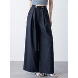 ブラック | 2WAYウエストタックワイドパンツ | MURUA