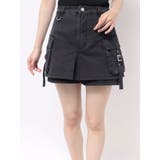 ブラック | ウォッシュカーゴスカートパンツ | MURUA