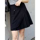 ブラック | カットオフアシメプリーツスカート | MURUA
