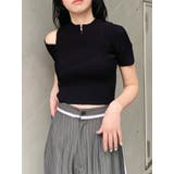 ワンサイドオフショルジップニット | MURUA | 詳細画像15 