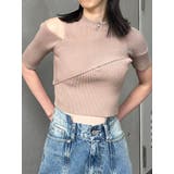 ベージュ | ワンサイドオフショルジップニット | MURUA