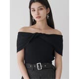 ブラック | オフショルダーツイストニット | MURUA