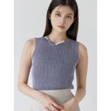 パープル | バイカラーリブニットタンク | MURUA