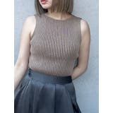 ベージュ | バイカラーリブニットタンク | MURUA