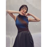 ブルー | クロップドグラデーションニット | MURUA