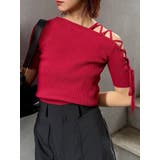 レッド | レースアップハーフリブニット | MURUA