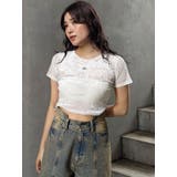 クロップドシアーベロアTシャツ | MURUA | 詳細画像14